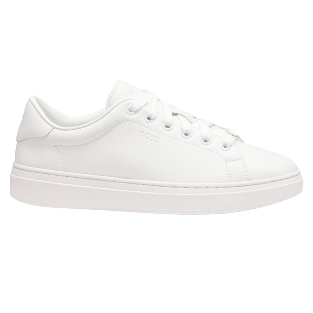 Boss Womens/Ladies Kieran Leather Flatform Sneakers / White